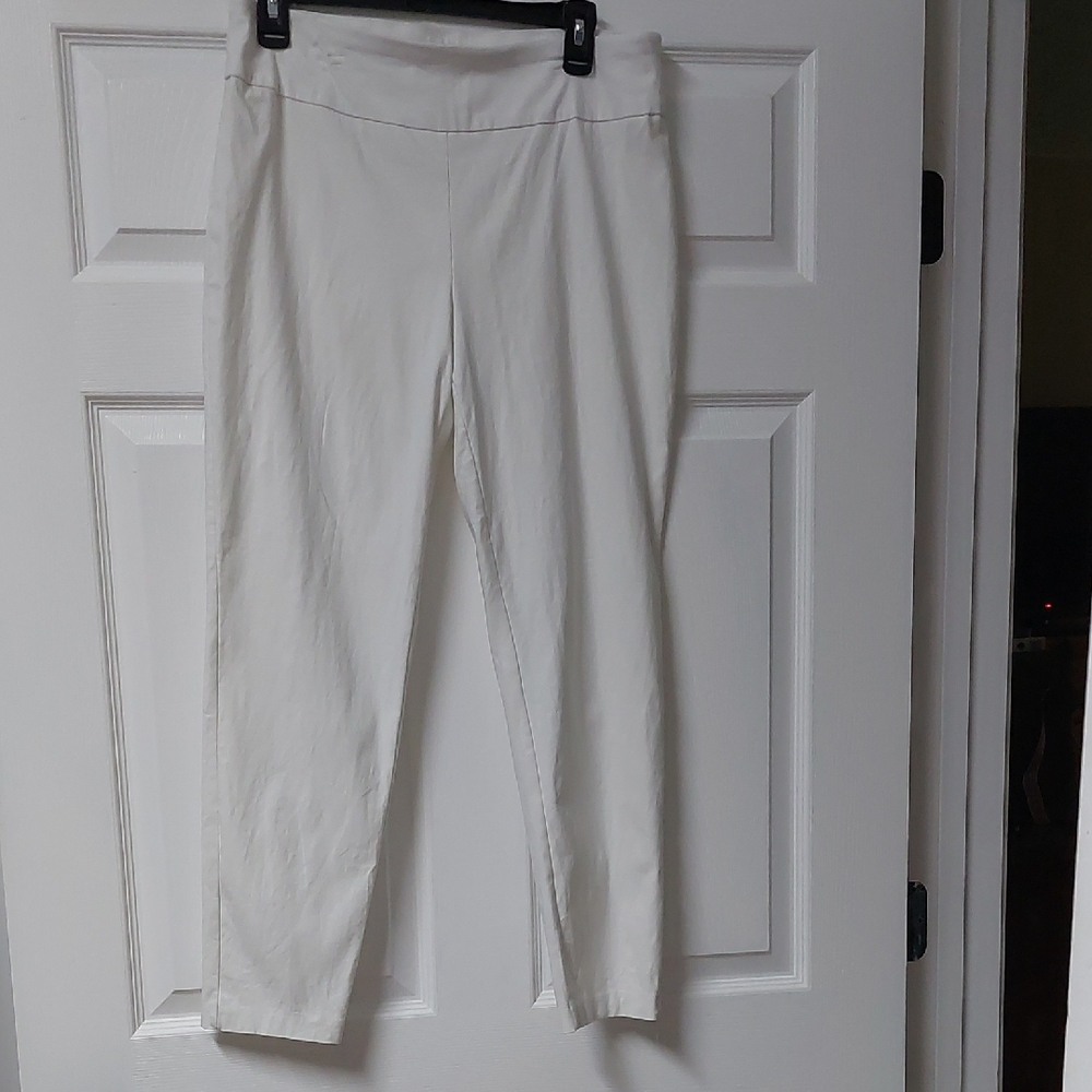 White Cropped Ankle Pants Jumpsuits
